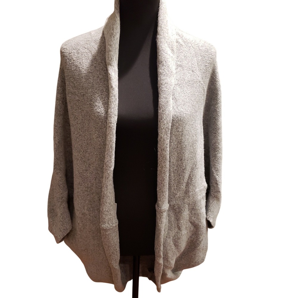 Eleven Star Grey Marled Knit Open Front‎ Cardigan Sweater Medium